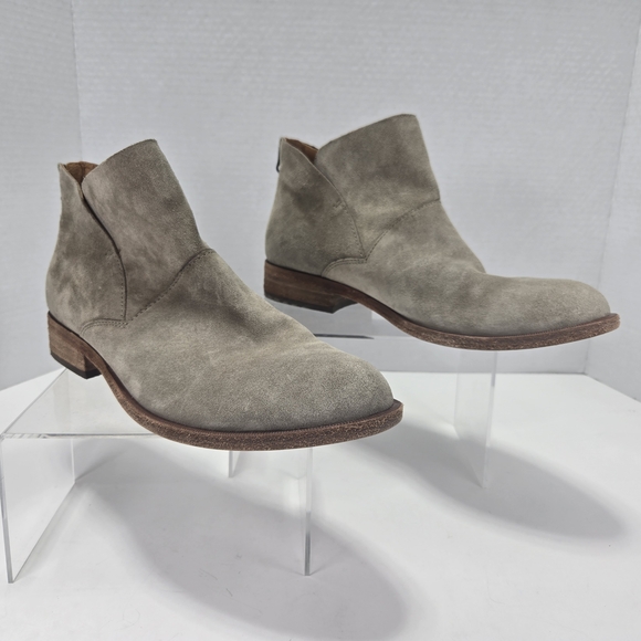 Kork-Ease Ryder Taupe Suede Leather Ankle Bootie Boots w/zippered Heels Size 10M - Picture 2 of 11